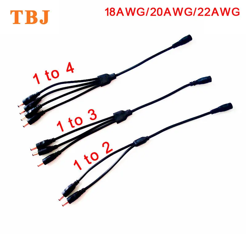 18AWG 20AWG 22AWG 2.1mm x 5.5mm 1 Female to 2 3 4 Male DC Plug Splitter Power Cable For CCTV Camera Strip Light
18AWG 20AWG 22AWG 2.1mm x 5.5mm 1 Female to 2 3 4 Male DC Plug Splitter Power Cable For CCTV Camera Strip Light