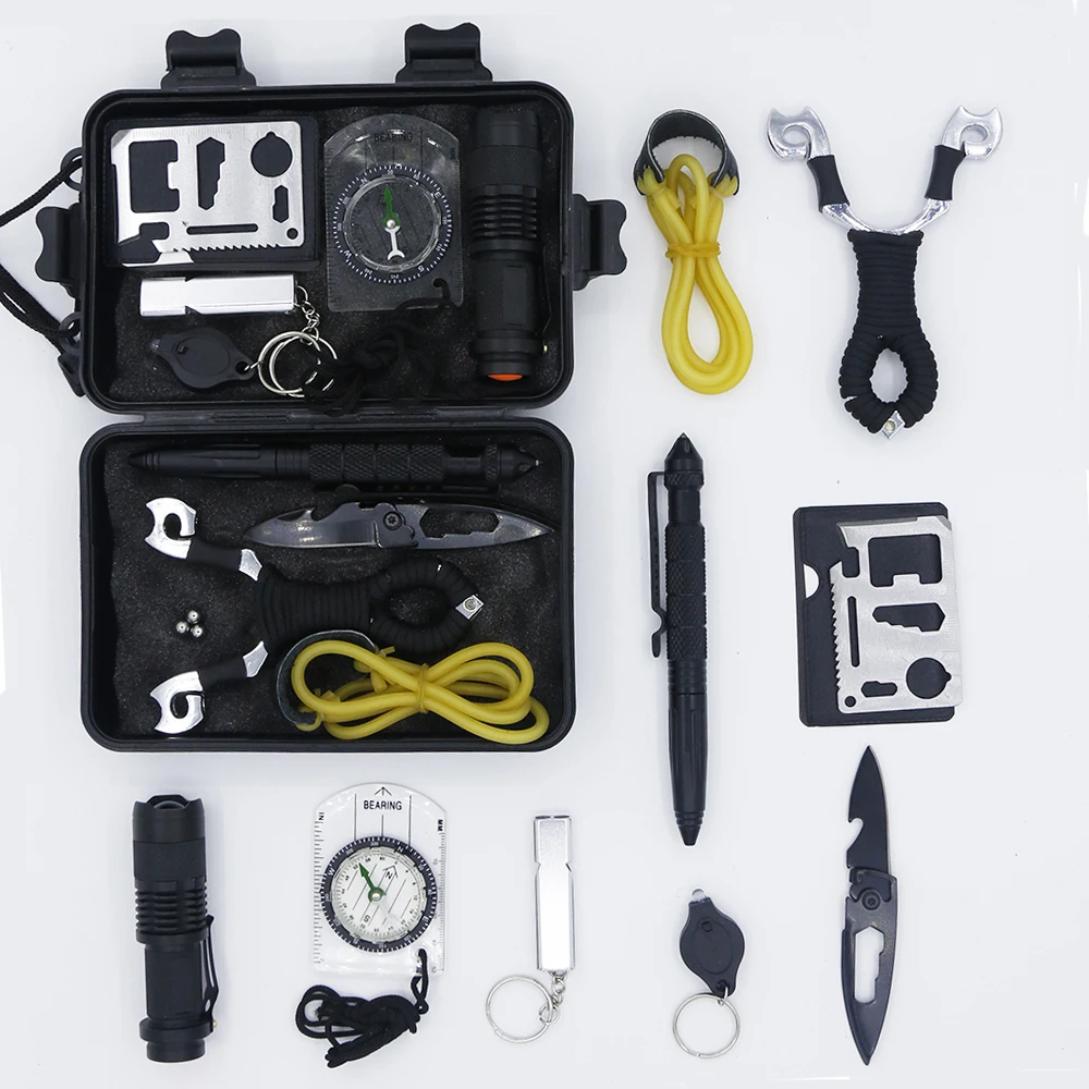 EDC 10 in 1 Outdoor survival kit Set Camping Multifunction First aid SOS Emergency self Travel Kit Supplies Tactical+slingshot
EDC 10 in 1 Outdoor survival kit Set Camping Multifunction First aid SOS Emergency self Travel Kit Supplies Tactical+slingshot