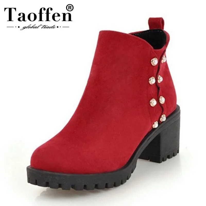 TAOFFEN Size 34-44 Women Ankle Boots Beads Winter Woman Shoes Round Toe Short Boots Fashion Concise Warm Boots Ladies Footwear
TAOFFEN Size 34-44 Women Ankle Boots Beads Winter Woman Shoes Round Toe Short Boots Fashion Concise Warm Boots Ladies Footwear