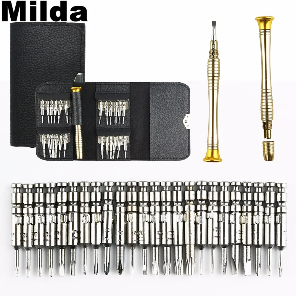 

Milda Screwdriver Set 25 in 1 Torx Screwdriver Repair Tool Set For iPhone Cellphone Tablet PC Worldwide Store Hand tools