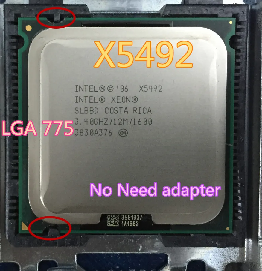 INTEL XEON X5492 3.4GHz 12M 1600Mhz CPU equal to LGA775 Core 2 Quad Q9650 Q9550 CPU ,works on LGA775 mainboard (no need adapter)
INTEL XEON X5492 3.4GHz 12M 1600Mhz CPU equal to LGA775 Core 2 Quad Q9650 Q9550 CPU ,works on LGA775 mainboard (no need adapter)