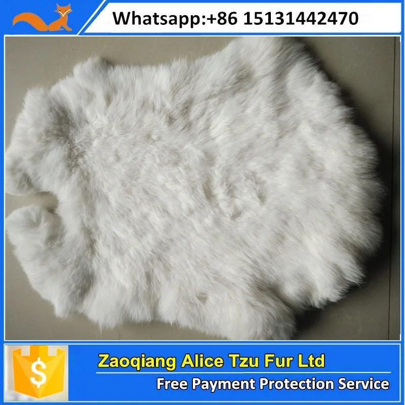 Image Wholesale price garment use supplies real fur plush tanned rabbit skin for sale