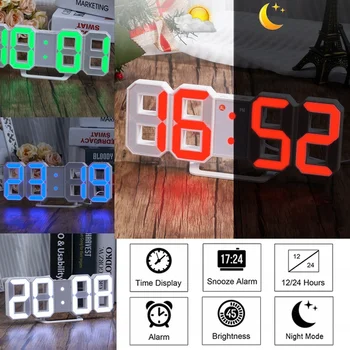 3D LED Night light Digital Numbers Clock Table lamp Alarm Watch Desk lights For Home Living Room Office Wall light AM/PM 24 Hour
3D LED Night light Digital Numbers Clock Table lamp Alarm Watch Desk lights For Home Living Room Office Wall light AM/PM 24 Hour