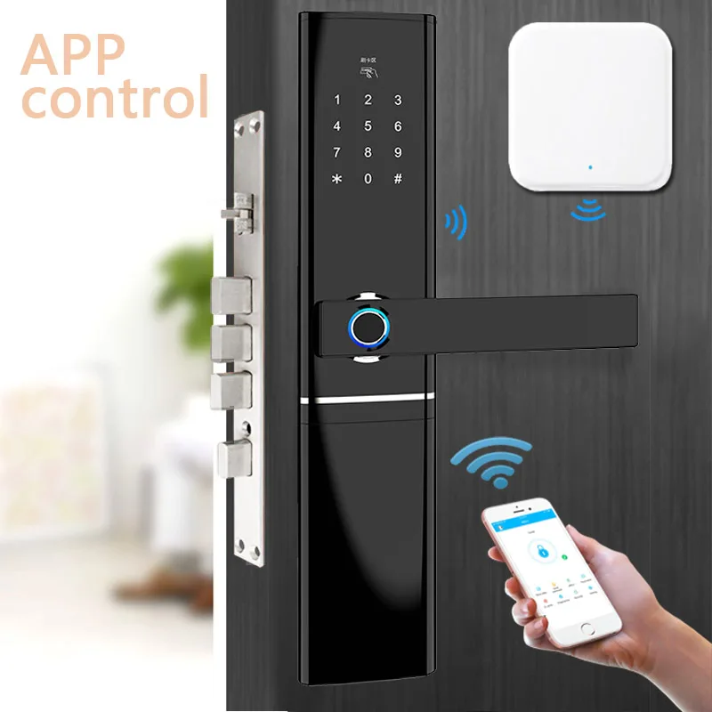 Fingerprint Smart Lock Passcode IC Card Doorlock Doorbell Remote Control App Locks Anti-theft Door Special Electronic Lock Black
Fingerprint Smart Lock Passcode IC Card Doorlock Doorbell Remote Control App Locks Anti-theft Door Special Electronic Lock Black