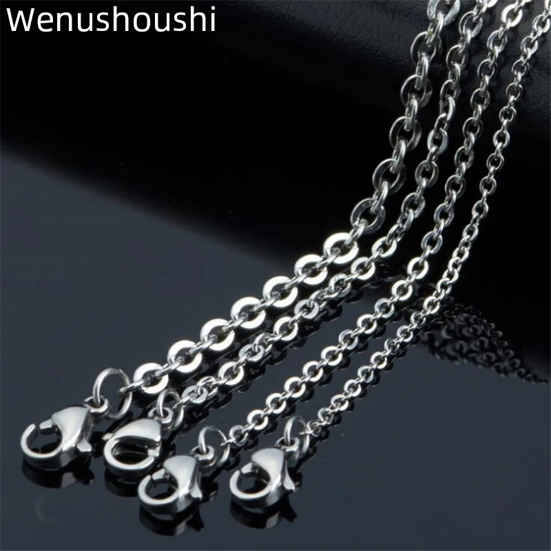 WENUSHOUSHI 2pcs/lot length 50/60cm width 1.6mm 2.4mm 3mm stainless steel flat cross chains diy jewelry making necklaces
WENUSHOUSHI 2pcs/lot length 50/60cm width 1.6mm 2.4mm 3mm stainless steel flat cross chains diy jewelry making necklaces