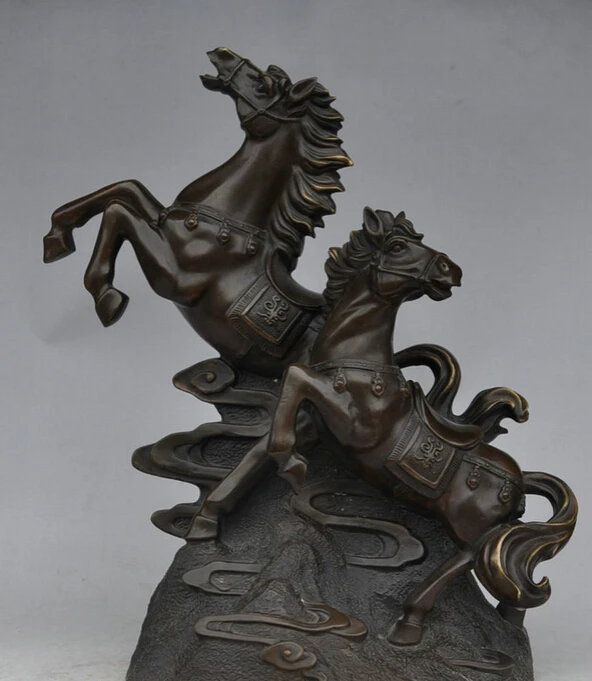Collectible bronze S1320 18" China Chinese Pure Bronze Folk FengShui Zodiac 2 Up Horse Statue Sculpture B0403
Collectible bronze S1320 18" China Chinese Pure Bronze Folk FengShui Zodiac 2 Up Horse Statue Sculpture B0403