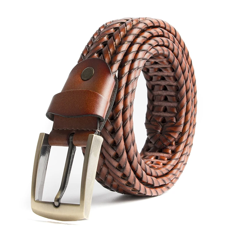 ECHAIN Weaving Vintage Luxury Designer Belts Men High Quality Braided Genuine Real Leather Wedding Waist Strap for Jeans Brown
ECHAIN Weaving Vintage Luxury Designer Belts Men High Quality Braided Genuine Real Leather Wedding Waist Strap for Jeans Brown
