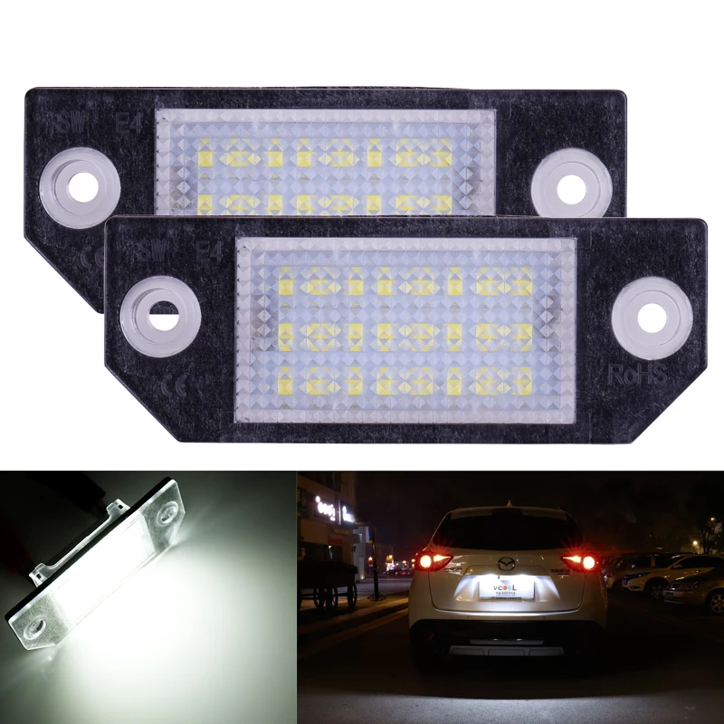 2pcs Car LED License Number Plate Light Lamp 12V 24 LED White Light Tail Light fit for Ford Focus 2 C-Max MK2 03-08
2pcs Car LED License Number Plate Light Lamp 12V 24 LED White Light Tail Light fit for Ford Focus 2 C-Max MK2 03-08