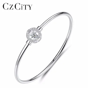 CZCITY Fashion Round Shape AAA Cubic Zircon Female 925 Sterling Silver Bangle For Women Bangles Fashion Fine Jewelry Silver
CZCITY Fashion Round Shape AAA Cubic Zircon Female 925 Sterling Silver Bangle For Women Bangles Fashion Fine Jewelry Silver