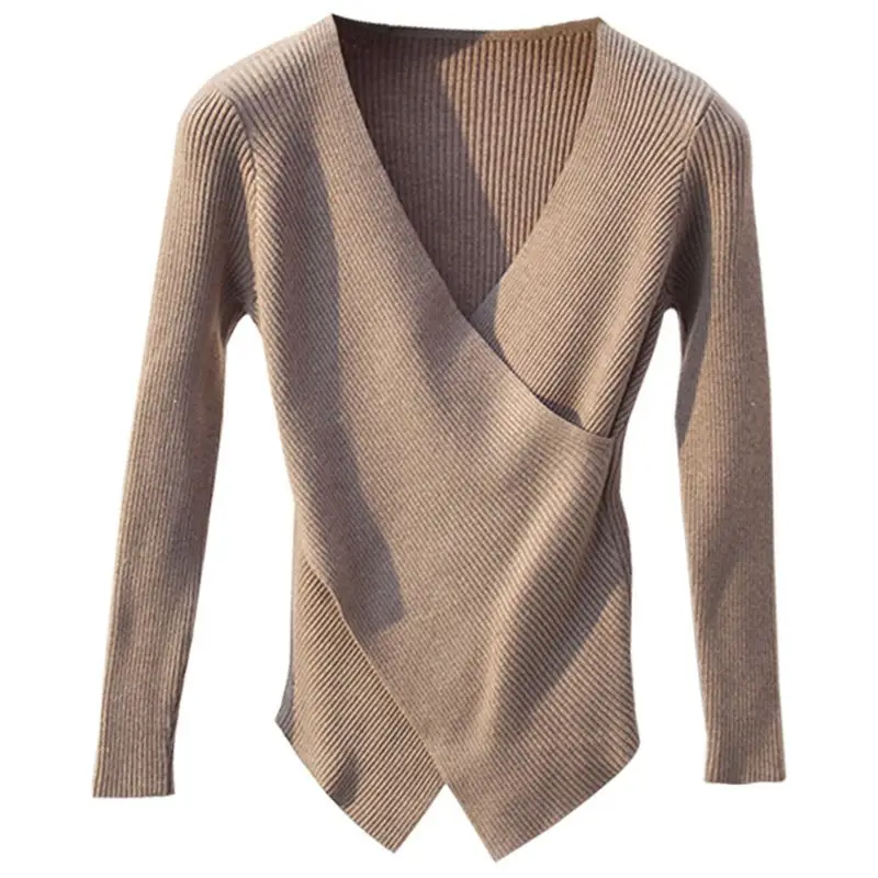 Women Knitted Casual Sweater Long Sleeve V-neck women Pullovers Solid color Elegant one size Women top
Women Knitted Casual Sweater Long Sleeve V-neck women Pullovers Solid color Elegant one size Women top