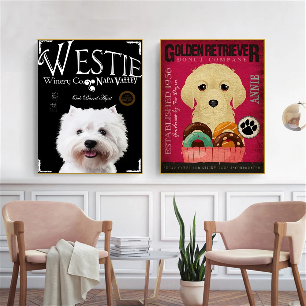 Wall Art Retro Dog Westie Pug Posters and Prints Wall Pictures for Living Room Kids Room Decor Cuadros Decoracion Salon
Wall Art Retro Dog Westie Pug Posters and Prints Wall Pictures for Living Room Kids Room Decor Cuadros Decoracion Salon