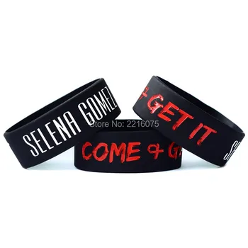 

300pcs One Inch Selena Gomez Come and Get It wristband silicone bracelets free shipping by DHL express