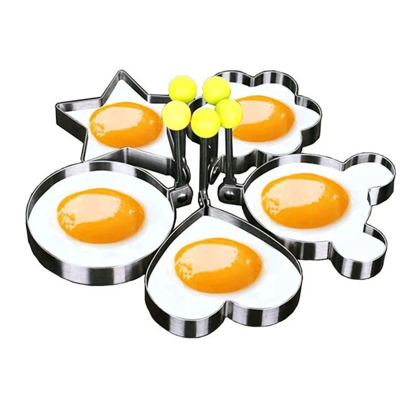 5pcs/lot Egg Mold Stainless Steel Round Flower Heart Shape Omelette Mould Biscuit Frying Egg Rings Mold Cooking Breakfast Tools
5pcs/lot Egg Mold Stainless Steel Round Flower Heart Shape Omelette Mould Biscuit Frying Egg Rings Mold Cooking Breakfast Tools