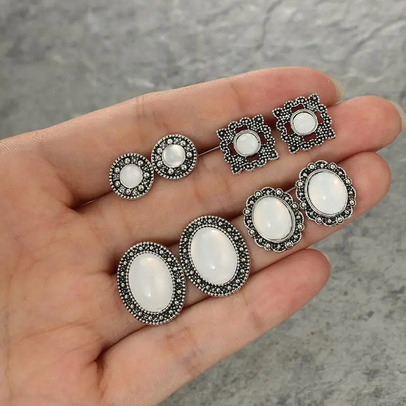 Tocona 8pc/set Vintage Silver White Rhinestone Earrings for Women Accessories Earring Set Mix Ear Pendientes Brincos Femme 4551
Tocona 8pc/set Vintage Silver White Rhinestone Earrings for Women Accessories Earring Set Mix Ear Pendientes Brincos Femme 4551