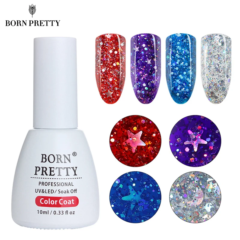 BORN PRETTY Holographic Sequins Nail Gel Polish 10ml Bling Star Moon Glitter Soak Off Varnish Manicure Nail Art UV Gel Polish
BORN PRETTY Holographic Sequins Nail Gel Polish 10ml Bling Star Moon Glitter Soak Off Varnish Manicure Nail Art UV Gel Polish