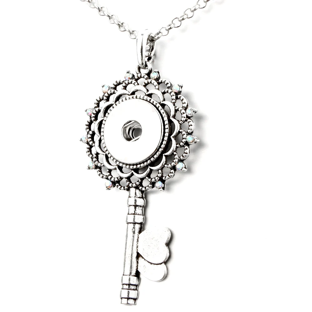 Фото Модные ключ кнопки Цепочки и ожерелья со стразами геометрический кулон DIY