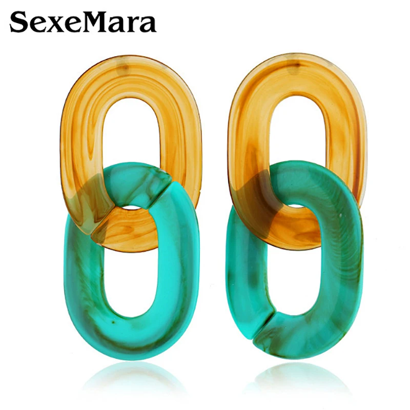 SexeMara Acrylic Multicolor Drop Dangle Earring For Women Vintage Resin Oval Shape Earring Christmas Gifts Jewelry Hot Sale
SexeMara Acrylic Multicolor Drop Dangle Earring For Women Vintage Resin Oval Shape Earring Christmas Gifts Jewelry Hot Sale