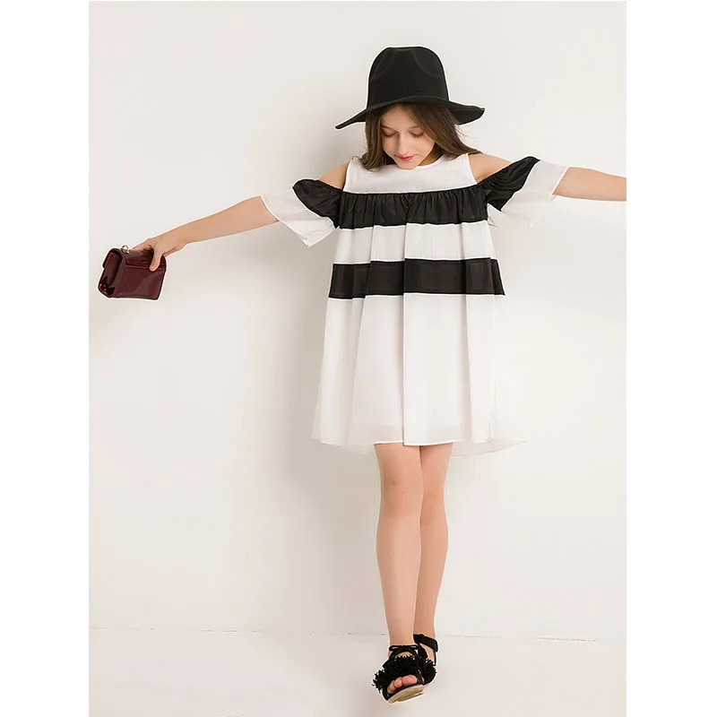 Girl Dress Summer 10 12 14 Year Europe Off-shoulder White Black Stripe Teenage Teen Girls Clothing Princess Dress Clothes 2019
Girl Dress Summer 10 12 14 Year Europe Off-shoulder White Black Stripe Teenage Teen Girls Clothing Princess Dress Clothes 2019