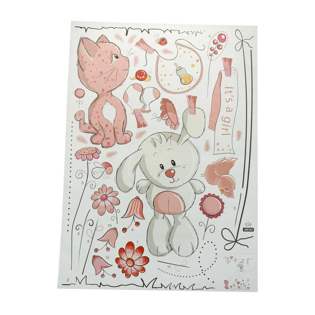 Pink Cartoon Cat Rabbit Flower Wall Sticker Rooms Umbrella Classroom Wall Decals For Baby Girls Kids Home Decor 90x30cm
Pink Cartoon Cat Rabbit Flower Wall Sticker Rooms Umbrella Classroom Wall Decals For Baby Girls Kids Home Decor 90x30cm