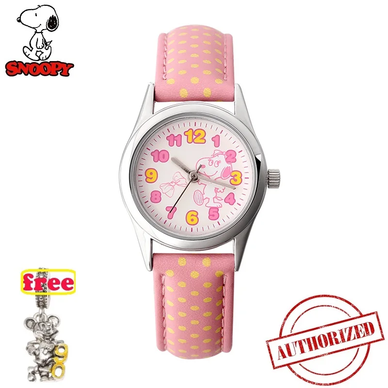 Оригинальные детские часы SNOOPY BELLE с ремешком из ПУ кожи милые для девочек