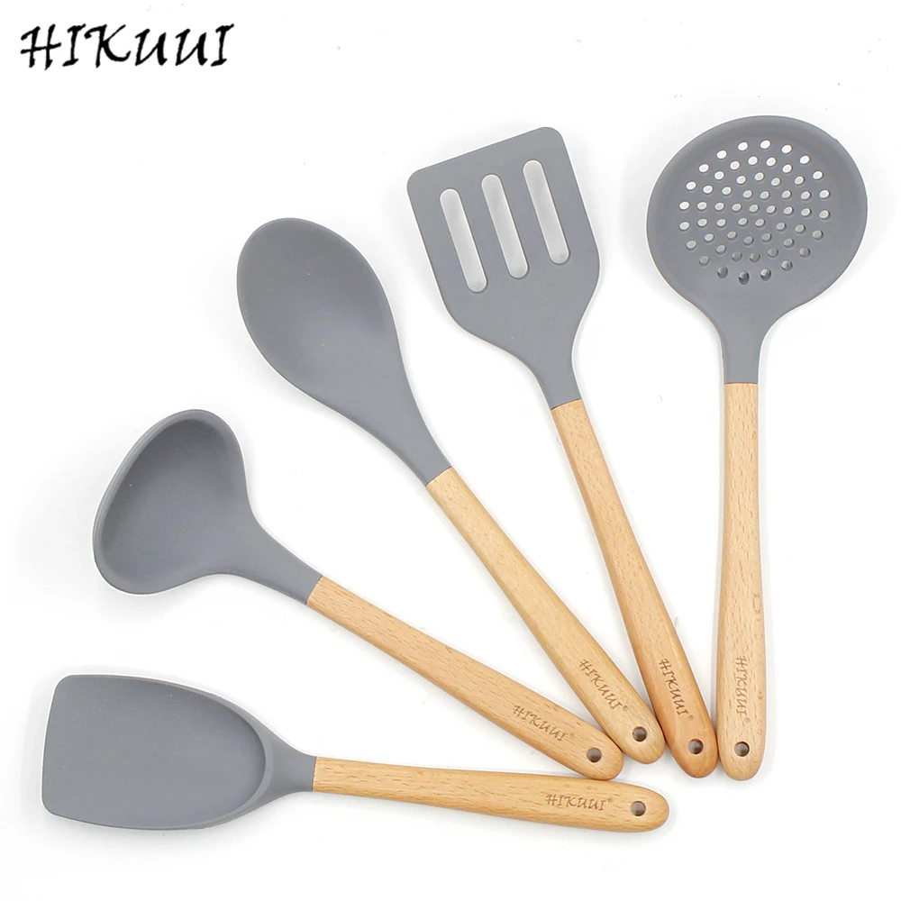 Kitchenware Utensils Cooking Tools Wooden Handle & Silicone Kitchen Quality Food Spatula Spoon Turner Ladle and Colanders
Kitchenware Utensils Cooking Tools Wooden Handle & Silicone Kitchen Quality Food Spatula Spoon Turner Ladle and Colanders