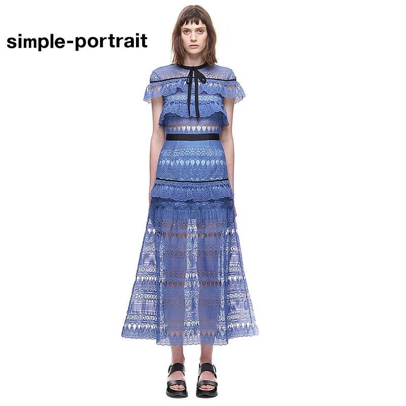 SP Simplee High-end 2019 New arrival self portrait blue Long Dress Cloak Sleeve Lace Patchwork Maxi Dress Fashion Runway Cape
SP Simplee High-end 2019 New arrival self portrait blue Long Dress Cloak Sleeve Lace Patchwork Maxi Dress Fashion Runway Cape