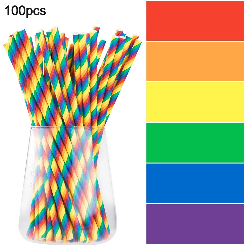 100PCS/50pcs Rainbow Straws Degradable Environmental Disposable Bar Dinner Household Paper Straws
100PCS/50pcs Rainbow Straws Degradable Environmental Disposable Bar Dinner Household Paper Straws