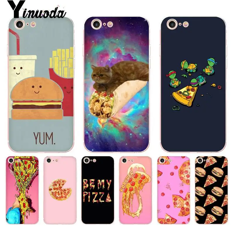 

Yinuoda Fast Food Hamburger fries coke cola Pizza Print Phone Accessories Case for iPhone 8 7 6 6S Plus X 5 5S SE XR XS XSMAX