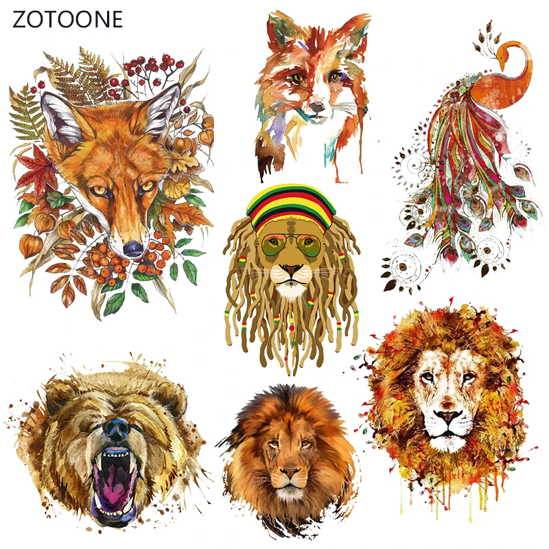 ZOTOONE Lion Iron on Transfer Patches Stripes on Clothing Diy Patch Heat Transfer for Clothes Decoration Stickers Accessories G 
ZOTOONE Lion Iron on Transfer Patches Stripes on Clothing Diy Patch Heat Transfer for Clothes Decoration Stickers Accessories G