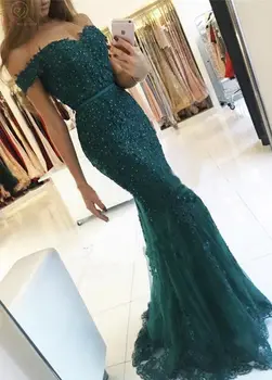 Hunter Green Mermaid Evening Dresses 2019 Women Boat Neck Appliques Lace Formal Party Elegant Off Shoulder Long robe de soiree
Hunter Green Mermaid Evening Dresses 2019 Women Boat Neck Appliques Lace Formal Party Elegant Off Shoulder Long robe de soiree