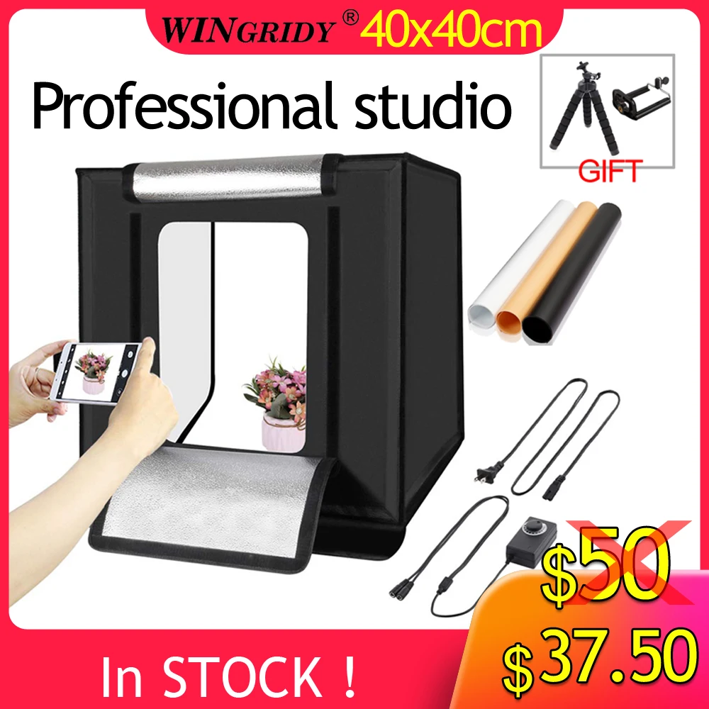 WINGRIDY 40cm*40cm 16in LED Folding Photo Studio Softbox Lightbox light Tent white yellow black background Accessories box light
WINGRIDY 40cm*40cm 16in LED Folding Photo Studio Softbox Lightbox light Tent white yellow black background Accessories box light