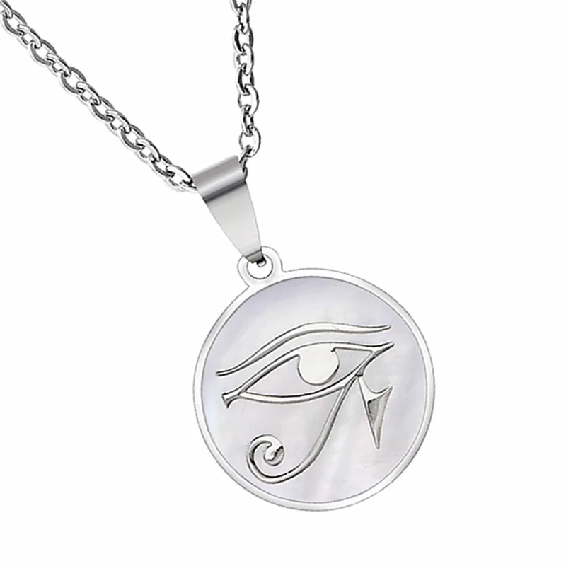 New Men Women's Round shell Pendant stainless steel The Eye of Horus pendants necklaces o-shaped chain necklaces Amulet xl37
New Men Women's Round shell Pendant stainless steel The Eye of Horus pendants necklaces o-shaped chain necklaces Amulet xl37