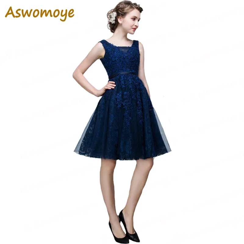 Aswomoye Short Evening Dresses 2018 A-Line Prom Dress Birthday Party Appliques Lace Formal Dress Vestido de festa Haute Couture
Aswomoye Short Evening Dresses 2018 A-Line Prom Dress Birthday Party Appliques Lace Formal Dress Vestido de festa Haute Couture