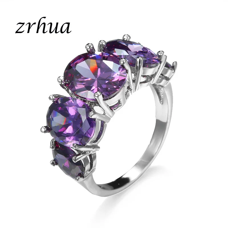 ZRHUA New Brand 925 Sterling Silver Jewelry Charm Woman Wedding Purple Stone High Quality Crystal CZ Classic Ring Free Shipping
ZRHUA New Brand 925 Sterling Silver Jewelry Charm Woman Wedding Purple Stone High Quality Crystal CZ Classic Ring Free Shipping