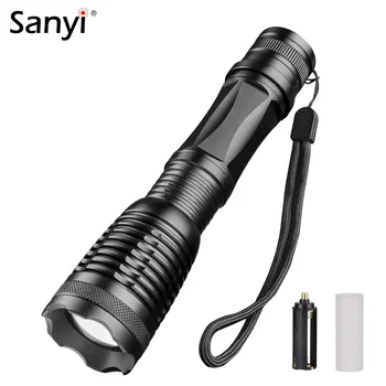 Sanyi LED Flashlight XML T6 Tactical Torch Zoomable Focus Night Lighting 5-Mode 18650 Flashlight Waterproof Cycling Bike Lantern 
Sanyi LED Flashlight XML T6 Tactical Torch Zoomable Focus Night Lighting 5-Mode 18650 Flashlight Waterproof Cycling Bike Lantern
