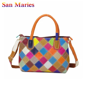 San Maries Genuine Leather Women Handbags 2019 New Fashion Patchwork Handbag Causual Tote Crossbody Shoulder Handbag Girls
San Maries Genuine Leather Women Handbags 2019 New Fashion Patchwork Handbag Causual Tote Crossbody Shoulder Handbag Girls