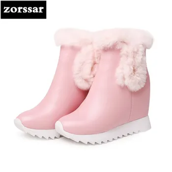 {Zorssar} 2019 New Women Booties Wedge Winter Warm Plush Snow boots Genuine Leather Women ankle Boots High heels Botas Mujer
{Zorssar} 2019 New Women Booties Wedge Winter Warm Plush Snow boots Genuine Leather Women ankle Boots High heels Botas Mujer