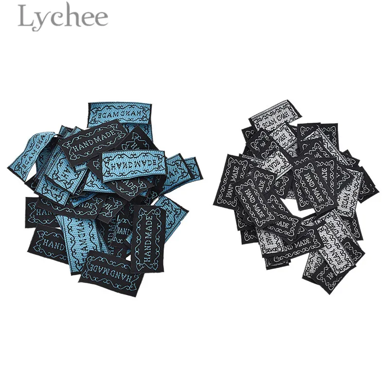 Lychee 50pcs Blue Black Handmade Woven Labels Letter Embroidery Washable Tags for Garment Bags DIY Sewing Accessories 
Lychee 50pcs Blue Black Handmade Woven Labels Letter Embroidery Washable Tags for Garment Bags DIY Sewing Accessories