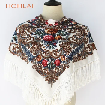 2019 New Fashion Women Tassel Classic Scarf Floral Printed Russian Shawl Gift Cotton Lady Warm Square Wrap Sunshade Scarves
2019 New Fashion Women Tassel Classic Scarf Floral Printed Russian Shawl Gift Cotton Lady Warm Square Wrap Sunshade Scarves