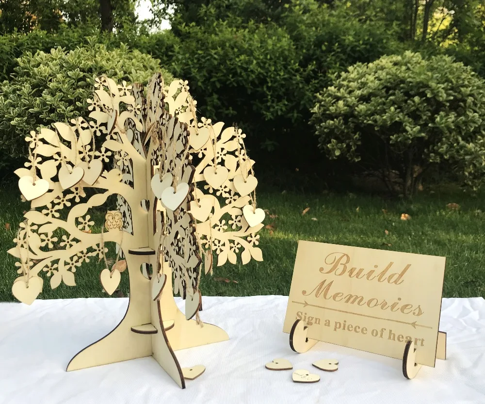 Wedding Guest Book 3D Wood Tree Guest Book Wishing Tree Wooden Hearts Pendant Drop Ornaments for Wedding Party Decoration
Wedding Guest Book 3D Wood Tree Guest Book Wishing Tree Wooden Hearts Pendant Drop Ornaments for Wedding Party Decoration