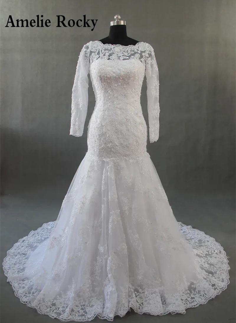 Real Photo Vestidos De Noivas Long Sleeve Mermaid Wedding Gown 2019 Sheer Lace Wedding Dress Vestido De Casamento
Real Photo Vestidos De Noivas Long Sleeve Mermaid Wedding Gown 2019 Sheer Lace Wedding Dress Vestido De Casamento
