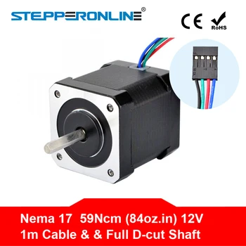 Nema 17 Stepper Motor 48mm Full D-cut Shaft Nema17 Motor 42BYGH 2A 4-lead (17HS4801) Motor 1m Cable for 3D Printer
Nema 17 Stepper Motor 48mm Full D-cut Shaft Nema17 Motor 42BYGH 2A 4-lead (17HS4801) Motor 1m Cable for 3D Printer