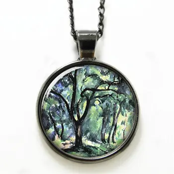 10pcs/lot Cezanne necklace Dark blue and green trees necklace glass Photo France Classic necklace
10pcs/lot Cezanne necklace Dark blue and green trees necklace glass Photo France Classic necklace