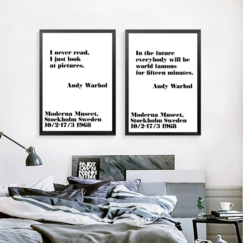 Black and White Art Canvas Painting Posters Prints,Andy Warhol Quotes on canvas wall picture for Home Decoration no frame PD2214
Black and White Art Canvas Painting Posters Prints,Andy Warhol Quotes on canvas wall picture for Home Decoration no frame PD2214