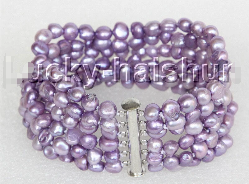 8" 8mm 6row Baroque lavender pearls bracelet magnet clasp j11117 @^Noble style Natural Fine jewe SHIPPING 5.25
8" 8mm 6row Baroque lavender pearls bracelet magnet clasp j11117 @^Noble style Natural Fine jewe SHIPPING 5.25