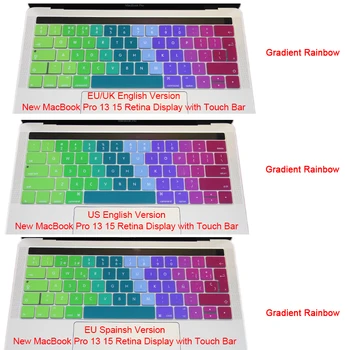 2016 New Gradient Rainbow Keyboard Cover Stickers Protector Skin For Macbook Pro 13" A1706 15" A1707 Retina With Touch Bar & ID 
2016 New Gradient Rainbow Keyboard Cover Stickers Protector Skin For Macbook Pro 13" A1706 15" A1707 Retina With Touch Bar & ID