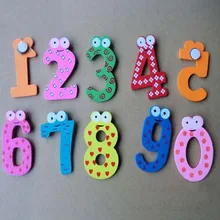 10 Buah/Banyak Angka Kartun Pendidikan Mainan Kayu Magnet Kulkas untuk Anak-anak Pesan Dudukan Dekorasi Rumah(China)