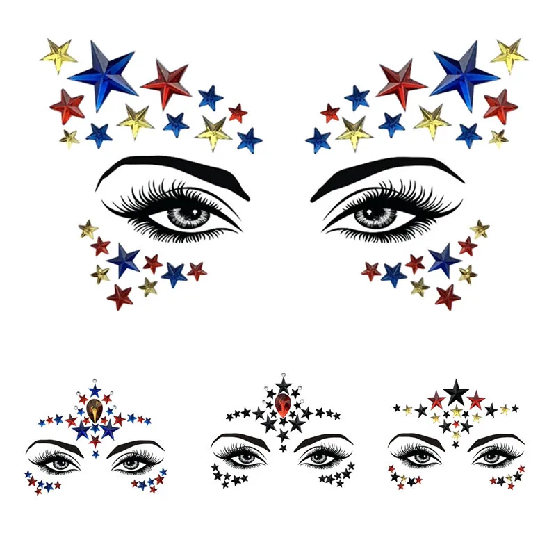 1 PC Personality Fashion Disposable Temporary Face Tattoo Stickers Easy To Operate Face Star Shape Rhinestone Jewel Makeup Set
1 PC Personality Fashion Disposable Temporary Face Tattoo Stickers Easy To Operate Face Star Shape Rhinestone Jewel Makeup Set