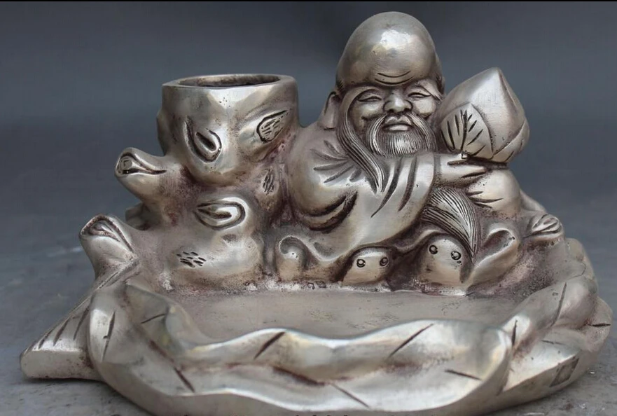 7" Marked China Silver Longevity Immortal god Statue Pen container ashtray Bowl R0707 Discount35%
7" Marked China Silver Longevity Immortal god Statue Pen container ashtray Bowl R0707 Discount35%