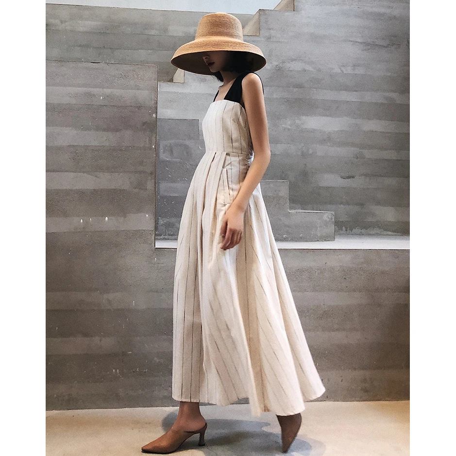 Women Stripes Dress Cotton and Linen High Waist Retro Swing Vintage Pocket Cross Back Party Casual Dresses Lady Strappy Vestidos
Women Stripes Dress Cotton and Linen High Waist Retro Swing Vintage Pocket Cross Back Party Casual Dresses Lady Strappy Vestidos